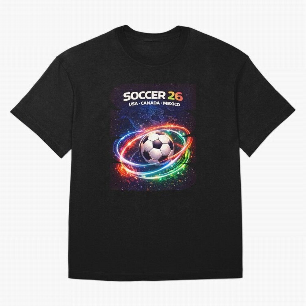 North America Soccer 2026 Shirt, Soccer 26 USA Canada Mexico Fan Tee, United 2026 Soccer Graphic - Bold Oversized T-Shirt Represent Fans Who Live for FIFA World Cup 2026 Filled with Haaland and Mbappe, Argentina Energy, Retro Football Energy,