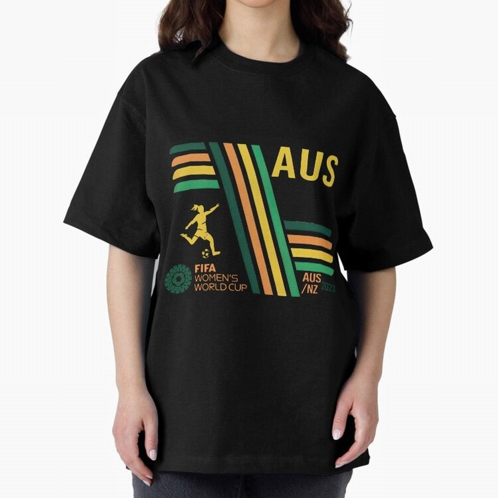 Australia Women's World Cup Oversized T-Shirt Celebrate Supporters United by FIFA World Cup 2026 Spirit, Featuring Spain and Netherlands, Neymar, Haaland and Cristiano Ronaldo, Goal Celebration Energy, Supporter Heritage, Football Icons and