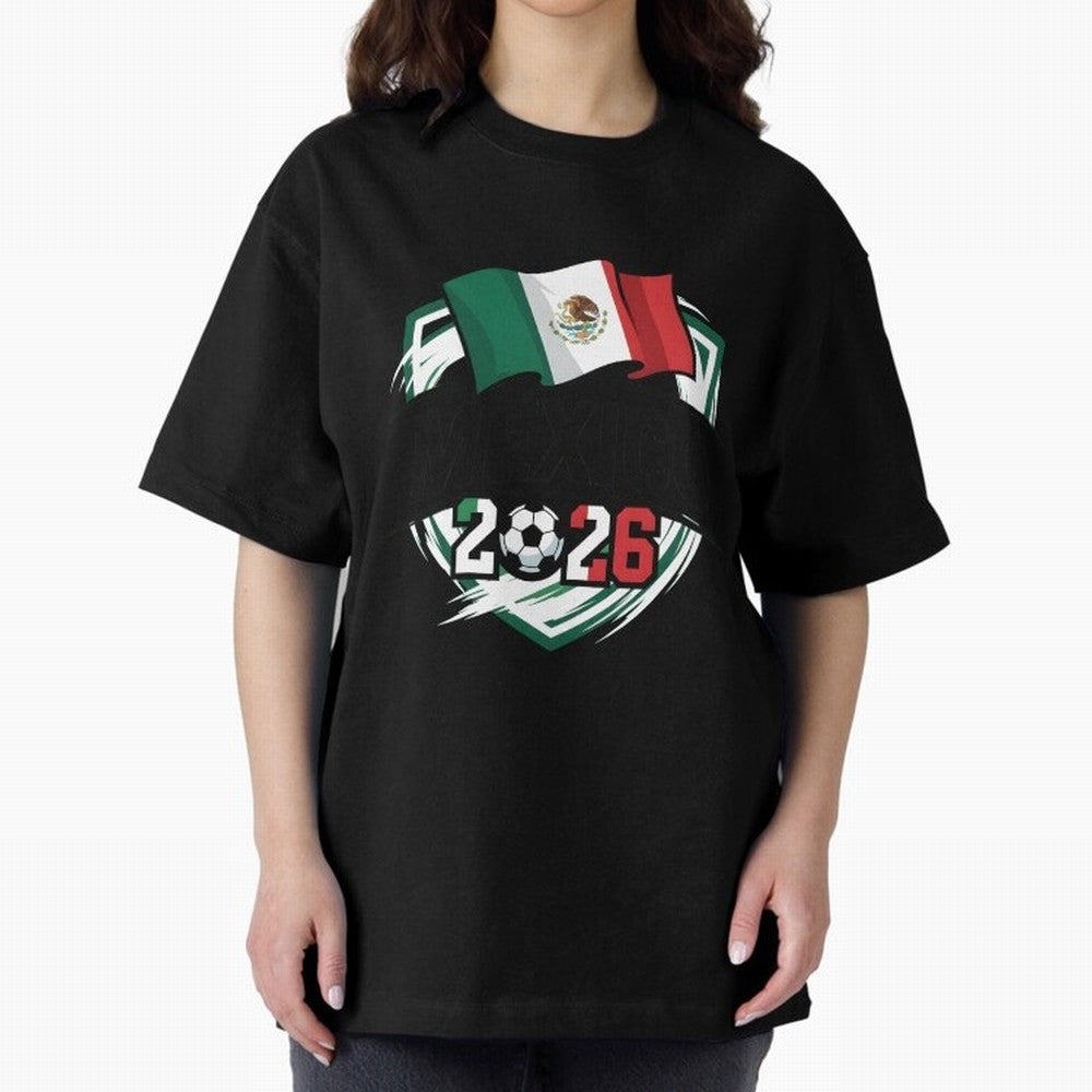 MEXICO World Cup 2026 Gift ¨C MEXICO Football Oversized T-Shirt Turn Up for FIFA World Cup 2026 Filled with CR7 and Messi, England, France and Netherlands Energy, Classic Soccer Heritage, Championship Pressure, Fan Loyalty and International Pride;