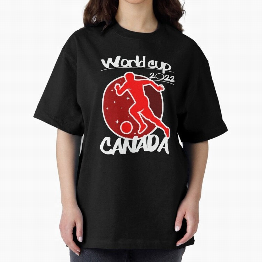 Canada World Cup 2022 Oversized T-Shirt Follow Every Goal of Match Day Hype around FIFA World Cup 2026 USA Canada Mexico, Mbappe, Portugal, Match Day Excitement, Supporter Culture, Golden Goals and Global Football Passion; Perfect for People Who