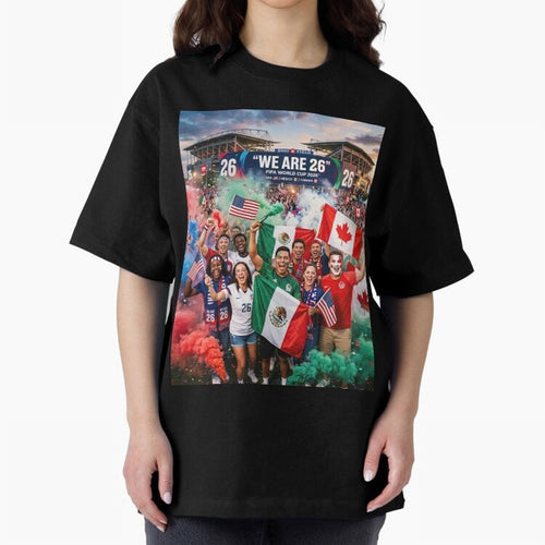 2026 World Cup Fans Celebrate Oversized T-Shirt Turn Football Passion into the FIFA World Cup 2026 USA Canada Mexico Journey through Mbappe and Neymar Highlights, Brazil, Portugal and Argentina Pride, Classic Soccer Heritage, Championship Pressure,