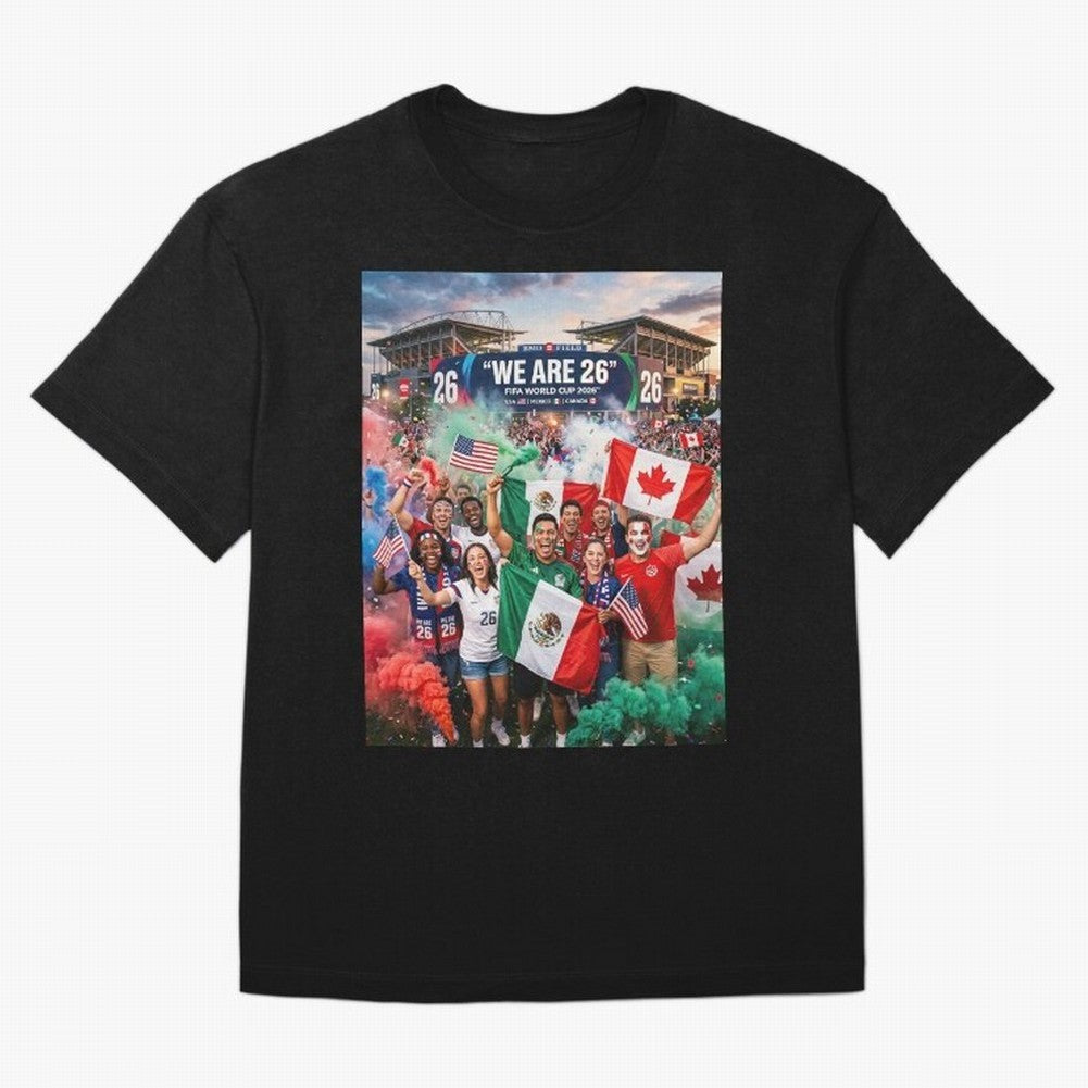 2026 World Cup Fans Celebrate Oversized T-Shirt Turn Football Passion into the FIFA World Cup 2026 USA Canada Mexico Journey through Mbappe and Neymar Highlights, Brazil, Portugal and Argentina Pride, Classic Soccer Heritage, Championship Pressure,