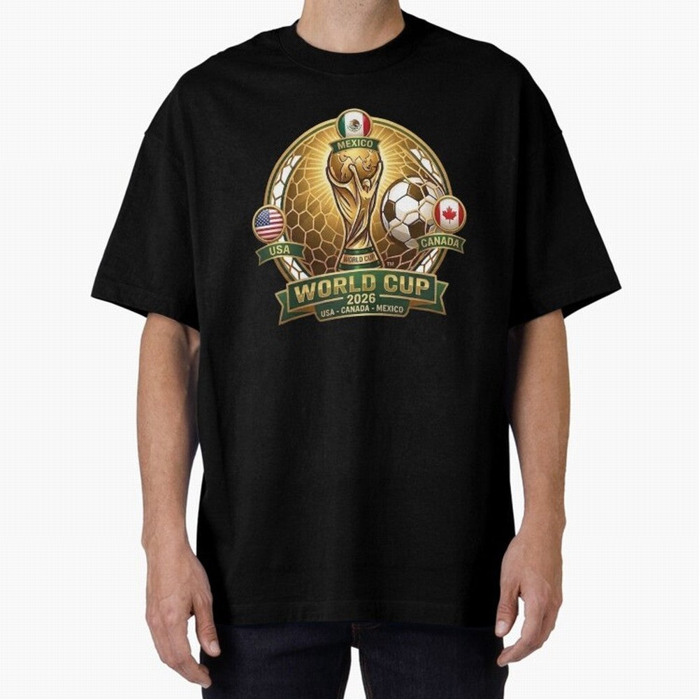 Chasing the Cup 2026 Oversized T-Shirt Celebrate Football Dreams Across FIFA World Cup 2026 Group Stage Spirit, Featuring Brazil, Messi, Neymar and Mbappe, Stadium Memories, Football Loyalty, International Chants and Championship Tradition; Ideal