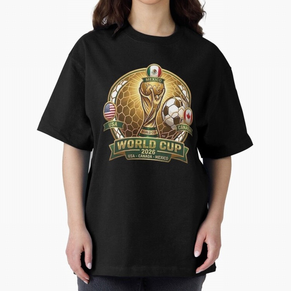 Chasing the Cup 2026 Oversized T-Shirt Celebrate Football Dreams Across FIFA World Cup 2026 Group Stage Spirit, Featuring Brazil, Messi, Neymar and Mbappe, Stadium Memories, Football Loyalty, International Chants and Championship Tradition; Ideal