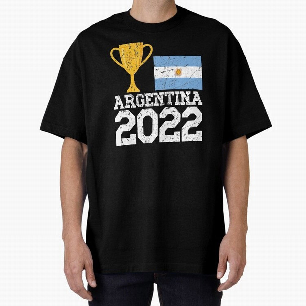 Argentina World Cup Soccer Football 2022, Argentina Soccer Jersey Argentinian Football, Argentina, Argentinian, Qatar World Cup 2022 Oversized T-Shirt Bring World Football Passion into Global Football Passion for FIFA World Cup 2026 Group Stage,