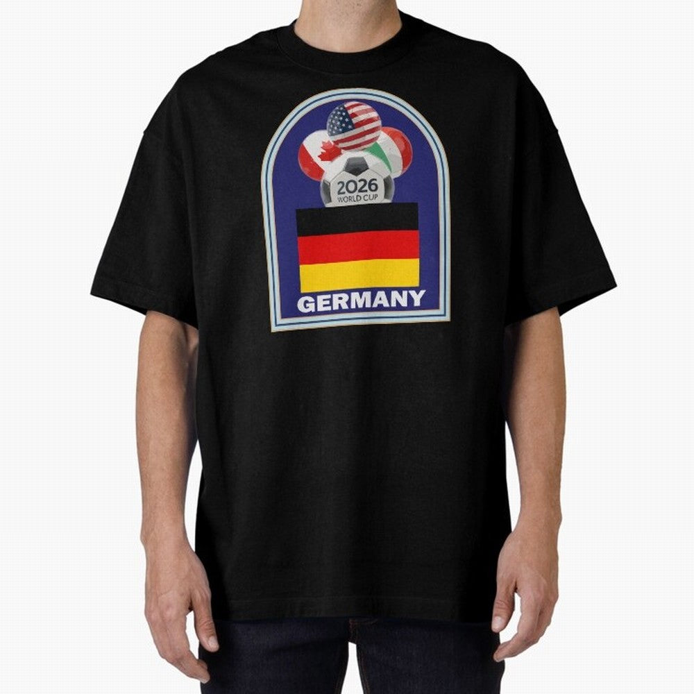 Germany 2026 Soccer T-shirt Oversized T-Shirt Feel the Heartbeat of Global Football Passion for FIFA World Cup 2026 Group Stage, Inspired by Messi, France and Portugal, Worldwide Fan Energy, Dramatic Goals, Stadium Lights and Championship