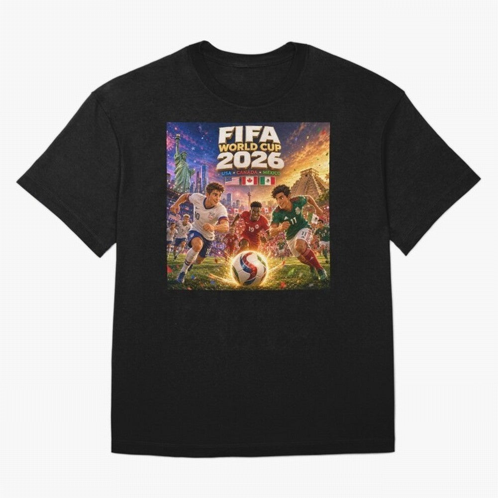 North America Football Festival 2026 #football 2026 Oversized T-Shirt Bring a Vintage Feel to the FIFA World Cup 2026 USA Canada Mexico Journey through Mbappe and Neymar Highlights, Brazil Pride, Football Festival Excitement, Trophy Ambitions,