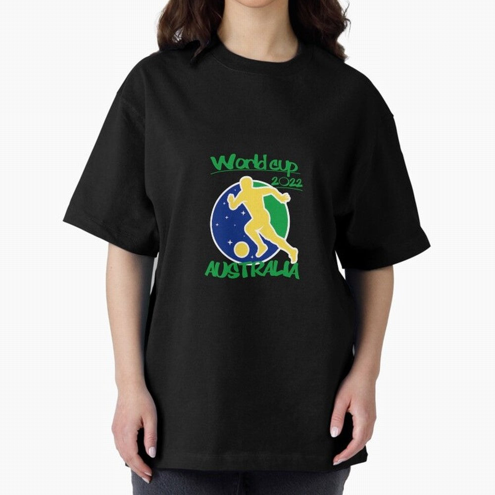 Australia World Cup 2022 Oversized T-Shirt Spotlight FIFA World Cup 2026 Spirit, Filled with England and Germany, CR7, Retro Football Energy, Iconic Rivalries, Trophy Chase Drama and Stadium Atmosphere; Perfect for Supporters Who Want Bold Football