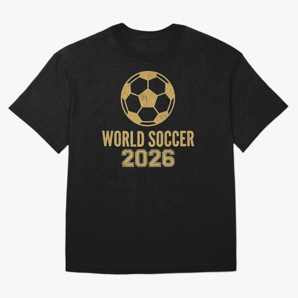 Retro World Soccer 2026 Design Oversized T-Shirt Fuel Your Fan Pride for Match Day Hype around FIFA World Cup 2026 Group Stage, Cristiano Ronaldo, Argentina and Brazil, Worldwide Fan Energy, Dramatic Goals, Stadium Lights and Championship