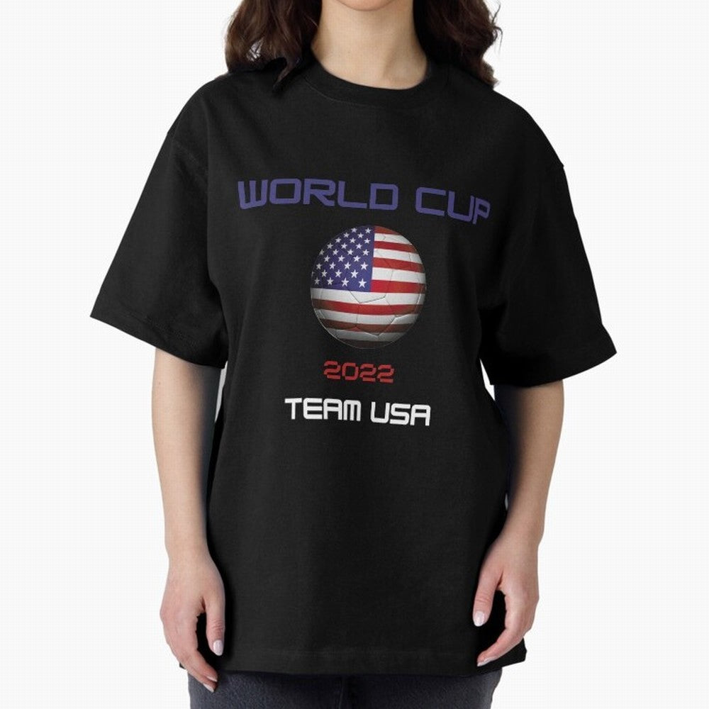 World cup 2022 Team USA Oversized T-Shirt Capture the FIFA World Cup 2026 Group Stage Journey through Neymar, Haaland and Cristiano Ronaldo Highlights, Brazil Pride, Stadium Memories, Football Loyalty, International Chants and Championship