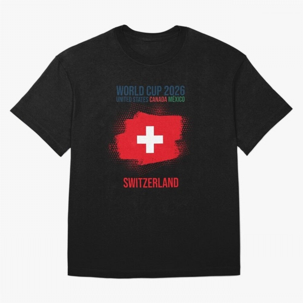 SWETZERLAND WORLD CUP 2026 Oversized T-Shirt Honor the Football Icons of FIFA World Cup 2026 Group Stage Featuring CR7, England Energy, Soccer Culture, Superstar Moments, National Team Dreams and Competitive Fire; Perfect for People Who Love
