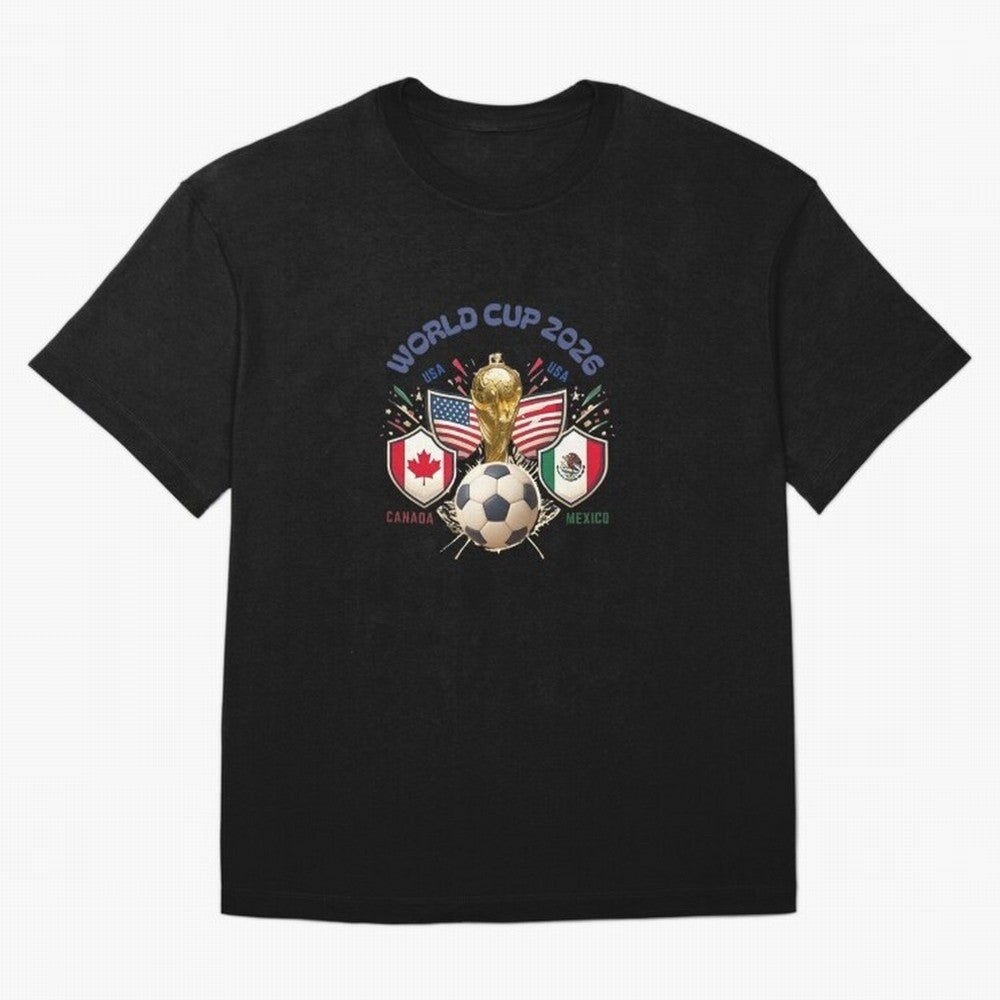 World Cup 2026 Host Nations Crest Oversized T-Shirt Celebrate Global Passion for FIFA World Cup 2026 Driven by Haaland and Mbappe, Spain and Netherlands Energy, Sports Nostalgia, International Competition, Famous Players and Unforgettable
