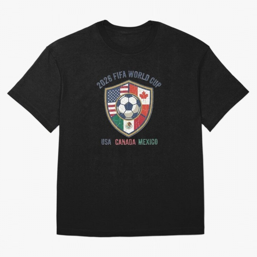 North America United Soccer 2026 Vintage Crest Oversized T-Shirt Bring World Football Passion into FIFA World Cup 2026 Group Stage Spirit, Capturing England, France and Netherlands, Neymar, Haaland and Cristiano Ronaldo, Soccer Culture, Superstar