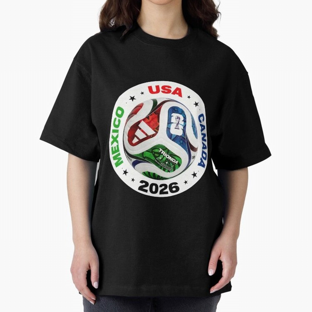 Trionda 26 Soccer Ball - North America 2026 Football Art Oversized T-Shirt Show Your Tournament Heart for the FIFA World Cup 2026 USA Canada Mexico Journey through Neymar, Haaland and Cristiano Ronaldo Highlights, Netherlands Pride, Tournament