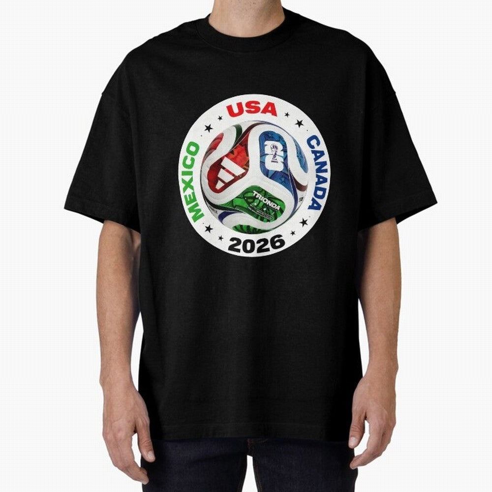 Trionda 26 Soccer Ball - North America 2026 Football Art Oversized T-Shirt Show Your Tournament Heart for the FIFA World Cup 2026 USA Canada Mexico Journey through Neymar, Haaland and Cristiano Ronaldo Highlights, Netherlands Pride, Tournament