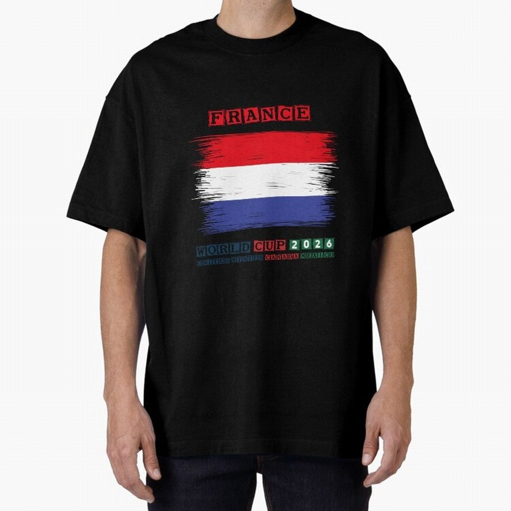 FRANCE WORLD CUP 2026 Oversized T-Shirt Share Match Day Hype around FIFA World Cup 2026, Messi and Cristiano Ronaldo, Brazil, Goal Celebration Energy, Supporter Heritage, Football Icons and Worldwide Tournament Joy; Great for Supporters Who Love