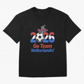 Road to 2026 Netherlands Football - Go Team Holland Soccer Oversized T-Shirt Celebrate Golden Goal Energy in Match Day Hype around FIFA World Cup 2026 USA Canada Mexico, Mbappe, England and Germany, Football Festival Excitement, Trophy Ambitions,