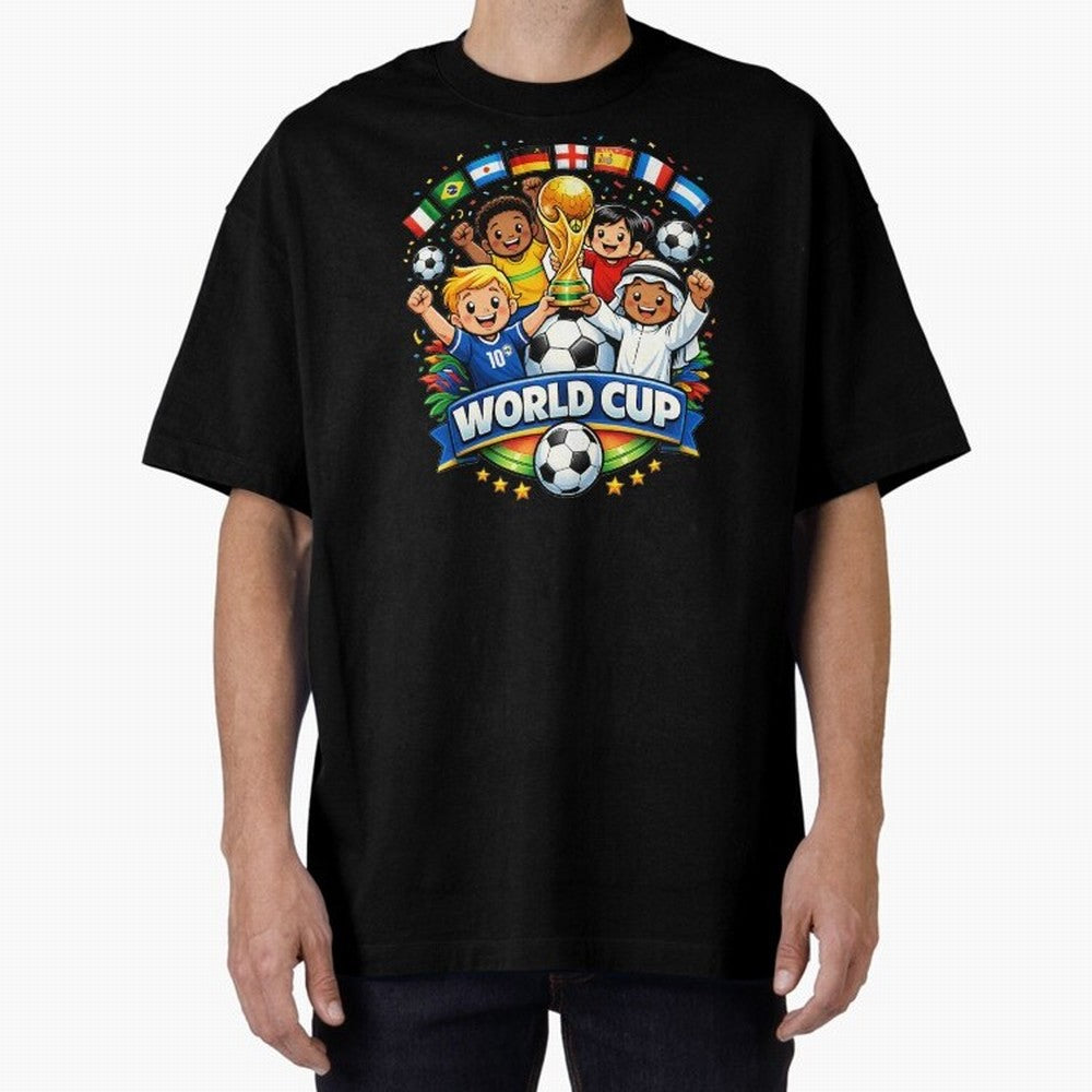 World Cup Football Oversized T-Shirt Celebrate Global Passion for Global Football Passion for FIFA World Cup 2026, Filled with Neymar, Haaland and Cristiano Ronaldo, France, Stadium Chants, National Pride, Trophy Dreams and Unforgettable Football