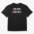 Soccer USA 2026 American Flag America World Cup Fan Gift Oversized T-Shirt Feel the Heartbeat of FIFA World Cup 2026 USA Canada Mexico for Fans of CR7 and Messi and Argentina, France and Brazil, Bringing Game Day Rituals, Football Legends, Country