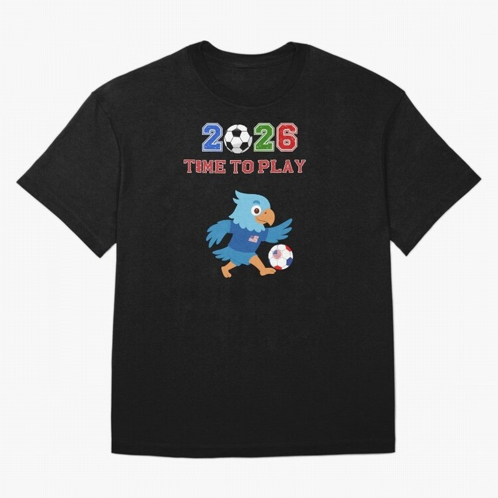 USA Soccer Eagle Mascot 2026 Time To Play Football Oversized T-Shirt Bring FIFA World Cup 2026 Group Stage Made for Cristiano Ronaldo, England and Germany Energy, Football Passion, Legendary Performances, Festival Vibes and Supporter Community;