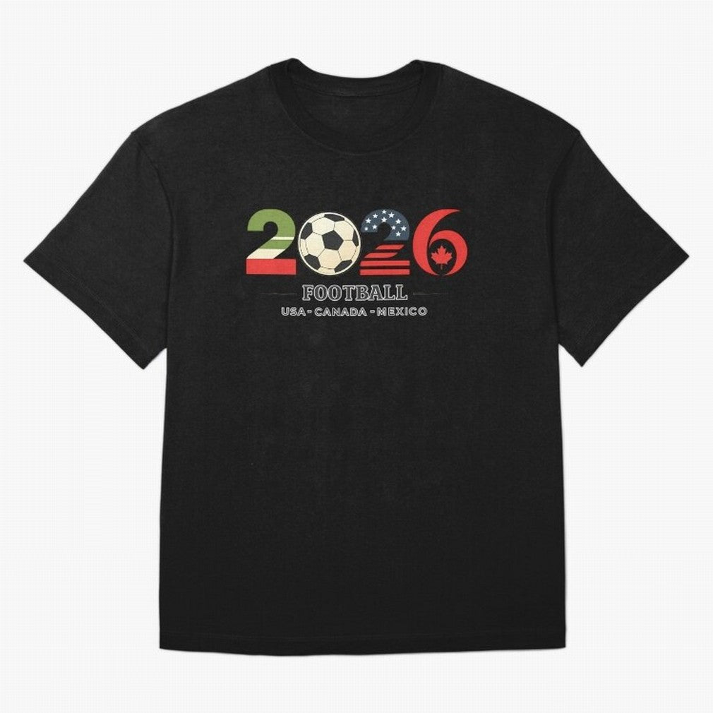 Football 2026 Usa Canada Mexico Oversized T-Shirt Fuel Your Fan Pride for FIFA World Cup 2026 Group Stage for Fans of Messi, Neymar and Mbappe and Portugal, Spain and Germany, Bringing Soccer Culture, Superstar Moments, National Team Dreams and