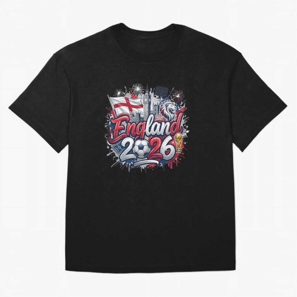 England World Cup 2026 Football Legacy Oversized T-Shirt Turn Up for FIFA World Cup 2026 Group Stage for Fans of CR7 and Netherlands, Bringing Stadium Memories, Football Loyalty, International Chants and Championship Tradition; Perfect for People
