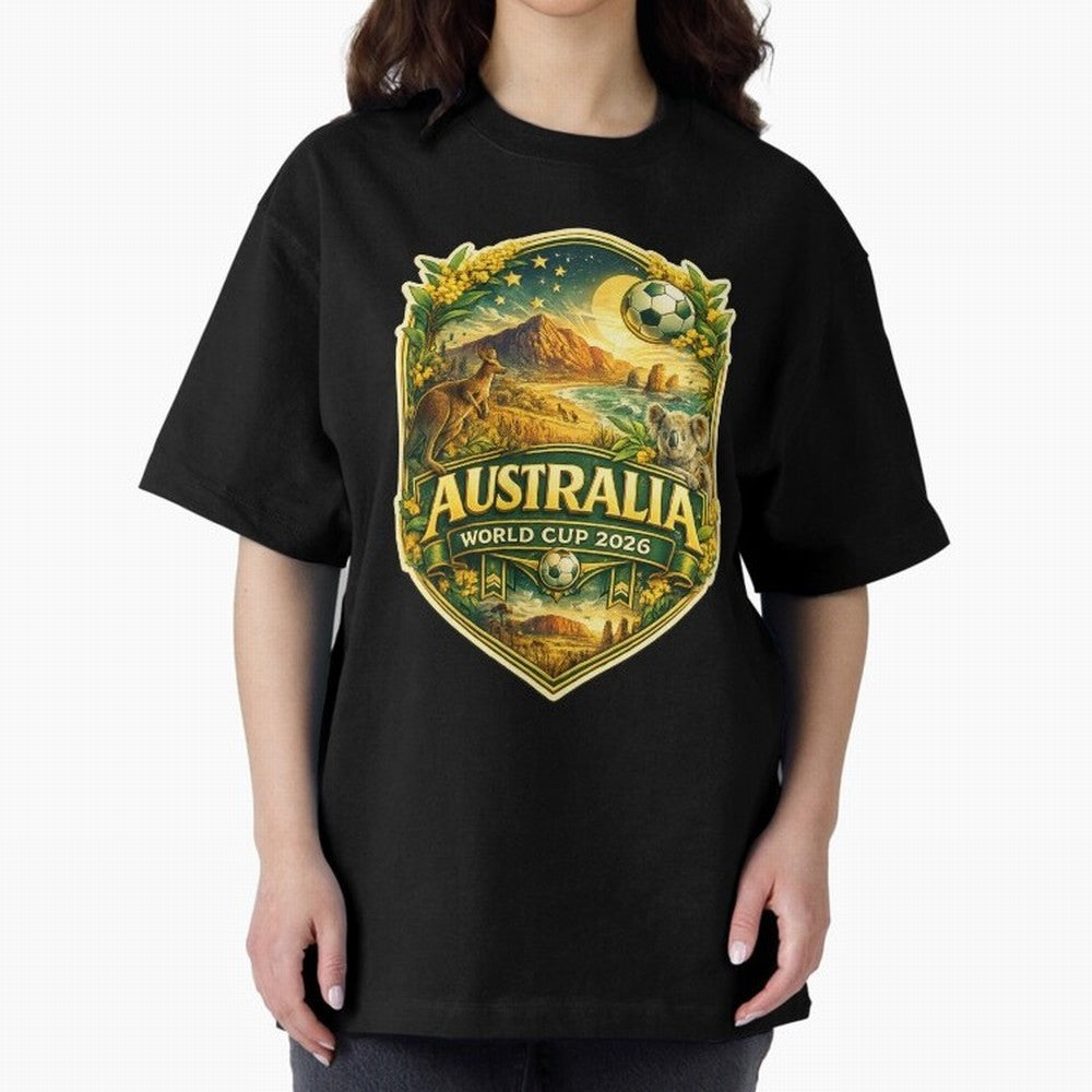 Australia FIFA World Cup 2026 Great Barrier Reef Outback Kangaroo Coast Oversized T-Shirt Upgrade FIFA World Cup 2026 Celebrating Neymar, France Energy, Game Day Rituals, Football Legends, Country Pride and the Road to the Final; Made for