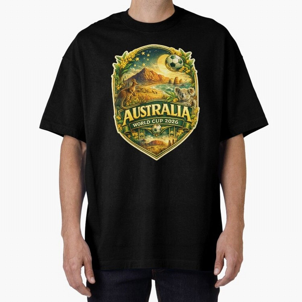Australia FIFA World Cup 2026 Great Barrier Reef Outback Kangaroo Coast Oversized T-Shirt Upgrade FIFA World Cup 2026 Celebrating Neymar, France Energy, Game Day Rituals, Football Legends, Country Pride and the Road to the Final; Made for
