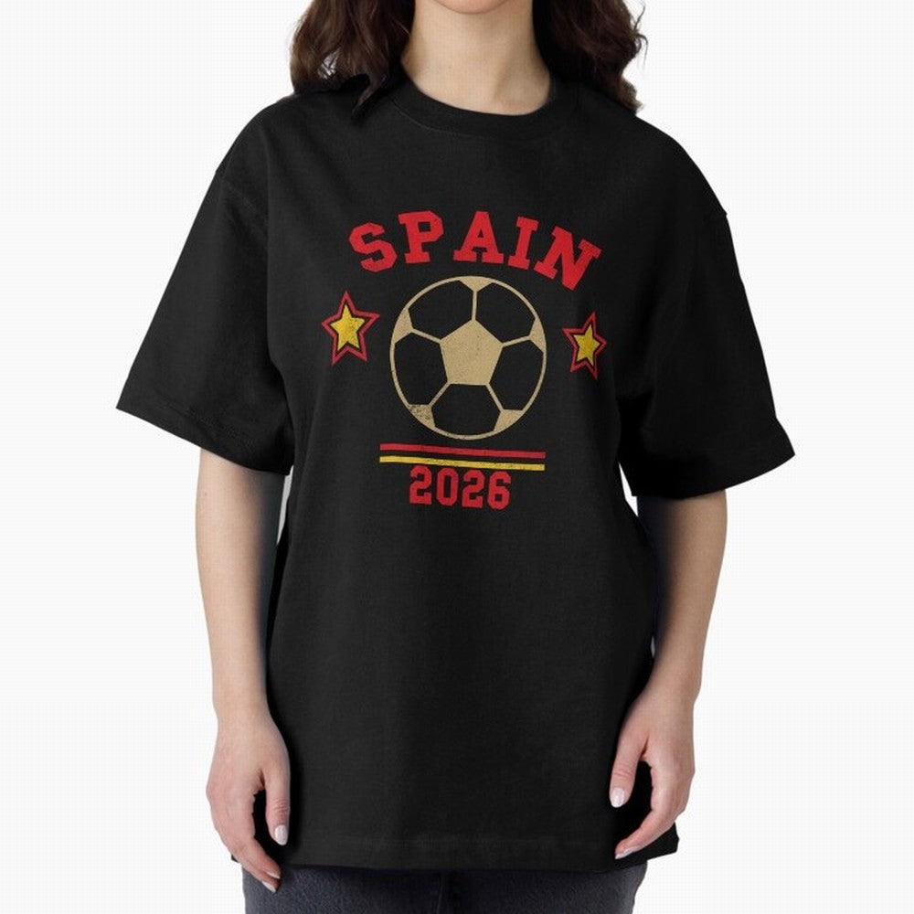 Spain 2026 ¡ª Vintage Soccer Tee Oversized T-Shirt Represent Fans Who Live for the FIFA World Cup 2026 USA Canada Mexico Journey through CR7 Highlights, France Pride, Football History, Final Match Energy, Crowd Noise and Once in a Lifetime Moments;