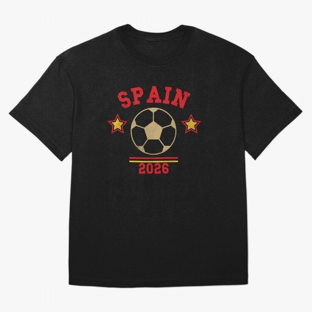 Spain 2026 ¡ª Vintage Soccer Tee Oversized T-Shirt Represent Fans Who Live for the FIFA World Cup 2026 USA Canada Mexico Journey through CR7 Highlights, France Pride, Football History, Final Match Energy, Crowd Noise and Once in a Lifetime Moments;