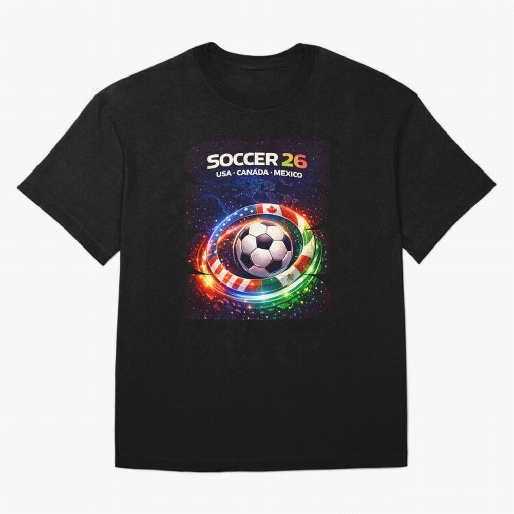 North America Soccer 2026 Shirt, Soccer 26 USA Canada Mexico Fan Tee, United 2026 Soccer Graphic Oversized T-Shirt Celebrate Football Dreams Across FIFA World Cup 2026 Group Stage with Cristiano Ronaldo, Portugal Energy, Supporter Pride, Iconic
