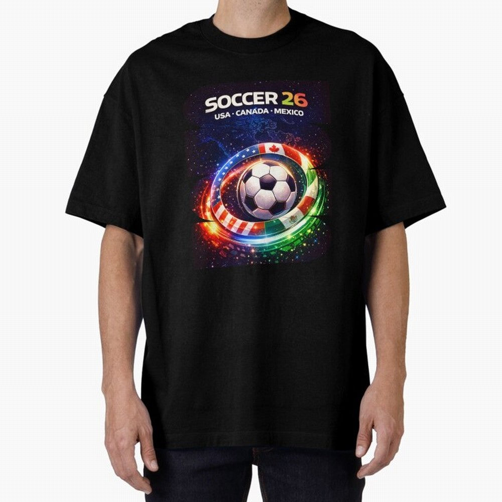 North America Soccer 2026 Shirt, Soccer 26 USA Canada Mexico Fan Tee, United 2026 Soccer Graphic Oversized T-Shirt Celebrate Football Dreams Across FIFA World Cup 2026 Group Stage with Cristiano Ronaldo, Portugal Energy, Supporter Pride, Iconic
