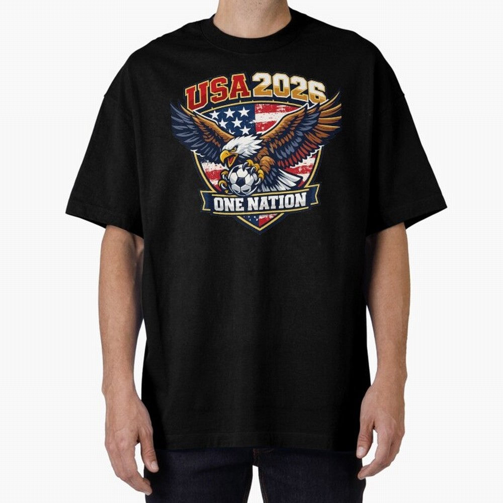 USA Canada Mexico Soccer Cup Oversized T-Shirt Celebrate Unforgettable Nights in Match Day Hype around FIFA World Cup 2026 USA Canada Mexico, Mbappe, Spain, Match Day Excitement, Supporter Culture, Golden Goals and Global Football Passion; Ideal