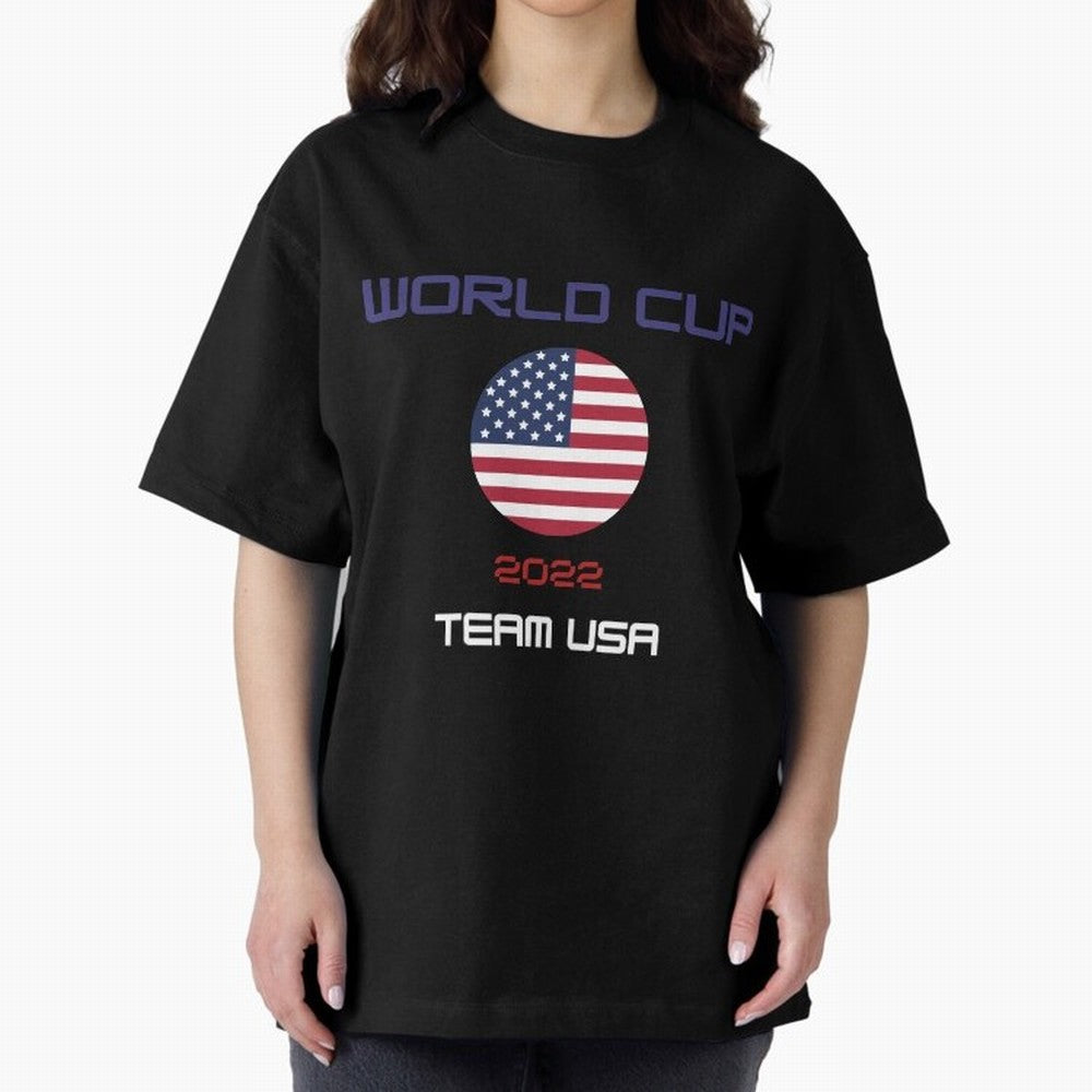 World cup 2022 Team USA Oversized T-Shirt Show Your Stadium Side during FIFA World Cup 2026 Group Stage for Fans of Mbappe and Neymar and Argentina, Bringing Global Supporter Spirit, Legendary Goals, National Colors and Tournament Celebration;