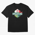 Switzerland WC2026 Oversized T-Shirt Bring Retro Soccer Energy to Global Football Passion for FIFA World Cup 2026 Group Stage, Inspired by Cristiano Ronaldo, Germany, Vintage Soccer Flavor, Modern Football Stars, National Flags and Final Night
