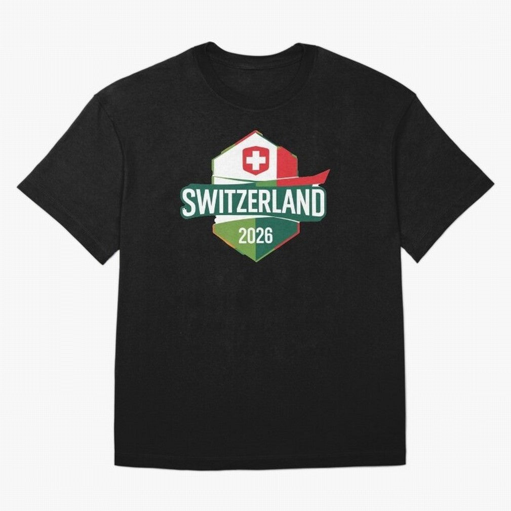 Switzerland WC2026 Oversized T-Shirt Bring Retro Soccer Energy to Global Football Passion for FIFA World Cup 2026 Group Stage, Inspired by Cristiano Ronaldo, Germany, Vintage Soccer Flavor, Modern Football Stars, National Flags and Final Night