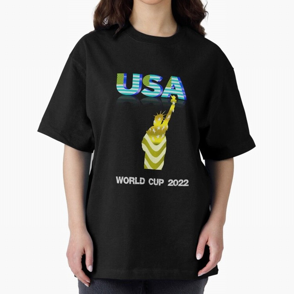 USA World Cup 2022 Oversized T-Shirt Celebrate Soccer Greatness during FIFA World Cup 2026 USA Canada Mexico Spirit, Inspired by England, Messi, CR7 and Mbappe, Stadium Chants, National Pride, Trophy Dreams and Unforgettable Football Memories;