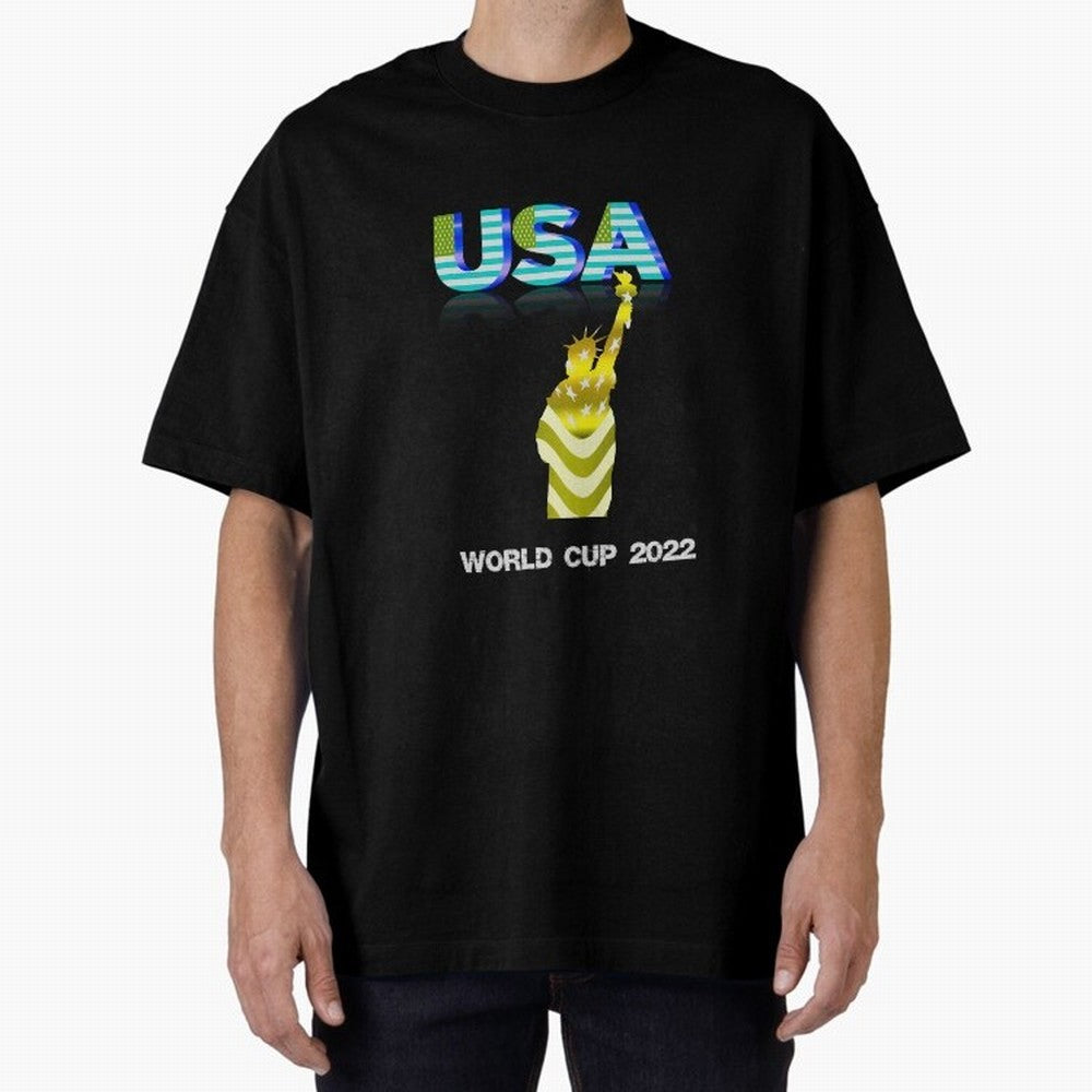 USA World Cup 2022 Oversized T-Shirt Celebrate Soccer Greatness during FIFA World Cup 2026 USA Canada Mexico Spirit, Inspired by England, Messi, CR7 and Mbappe, Stadium Chants, National Pride, Trophy Dreams and Unforgettable Football Memories;