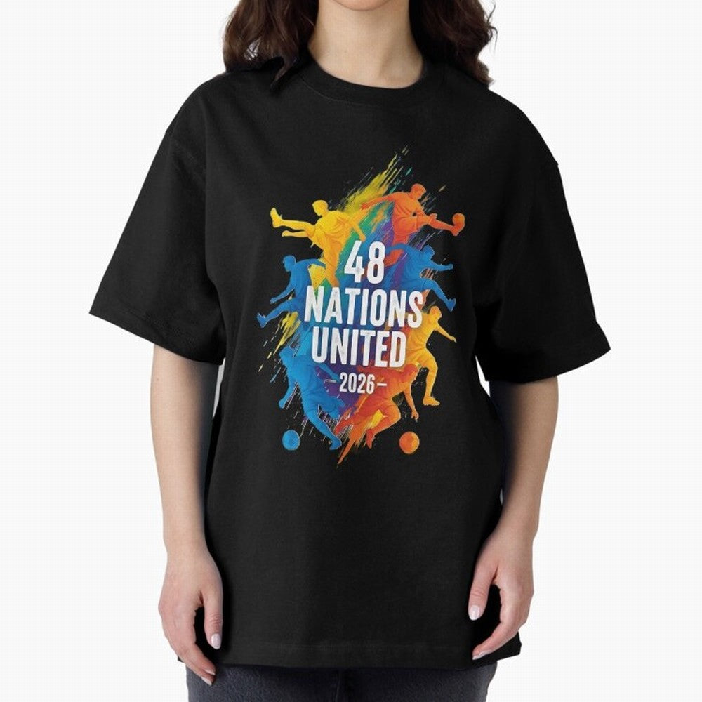 The Unity of World Football Oversized T-Shirt Show Fan Pride Across FIFA World Cup 2026 Spirit, Made for England, CR7, Match Day Excitement, Supporter Culture, Golden Goals and Global Football Passion; Built for Supporters Chasing Trophy Dreams,