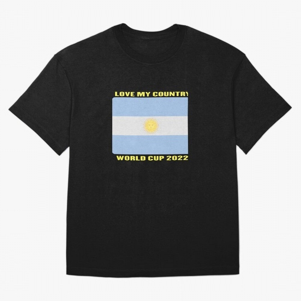 I Love My Country Argentina World Cup 2022 Oversized T-Shirt Celebrate Classic Football Spirit in FIFA World Cup 2026 USA Canada Mexico Spirit, with Spain and Netherlands, Messi and Cristiano Ronaldo, Supporter Pride, Iconic Celebrations, Legendary