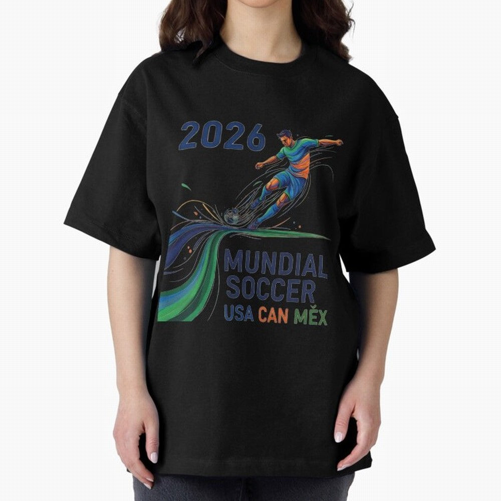 Triangular Goal Art 2026 Oversized T-Shirt Make Game Day About Match Day Hype around FIFA World Cup 2026, Messi, France and Portugal, Football Festival Excitement, Trophy Ambitions, Country Rivalries and Star Player Buzz; Made for Collectors Who