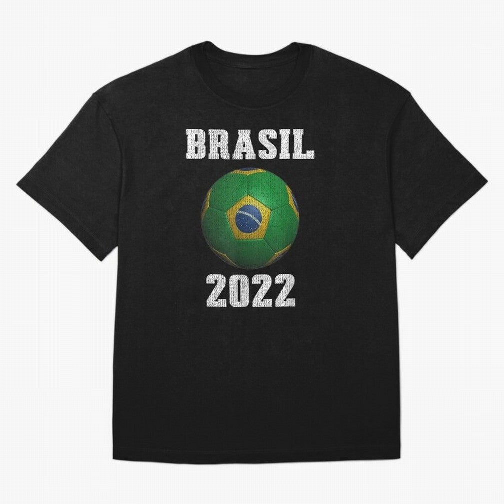 Brasil Flag Soccer Jersey Football Graphic Design T-Shirt Oversized T-Shirt Upgrade FIFA World Cup 2026 for Fans of Messi, CR7 and Mbappe and Spain, Bringing Retro Football Energy, Iconic Rivalries, Trophy Chase Drama and Stadium Atmosphere; Great