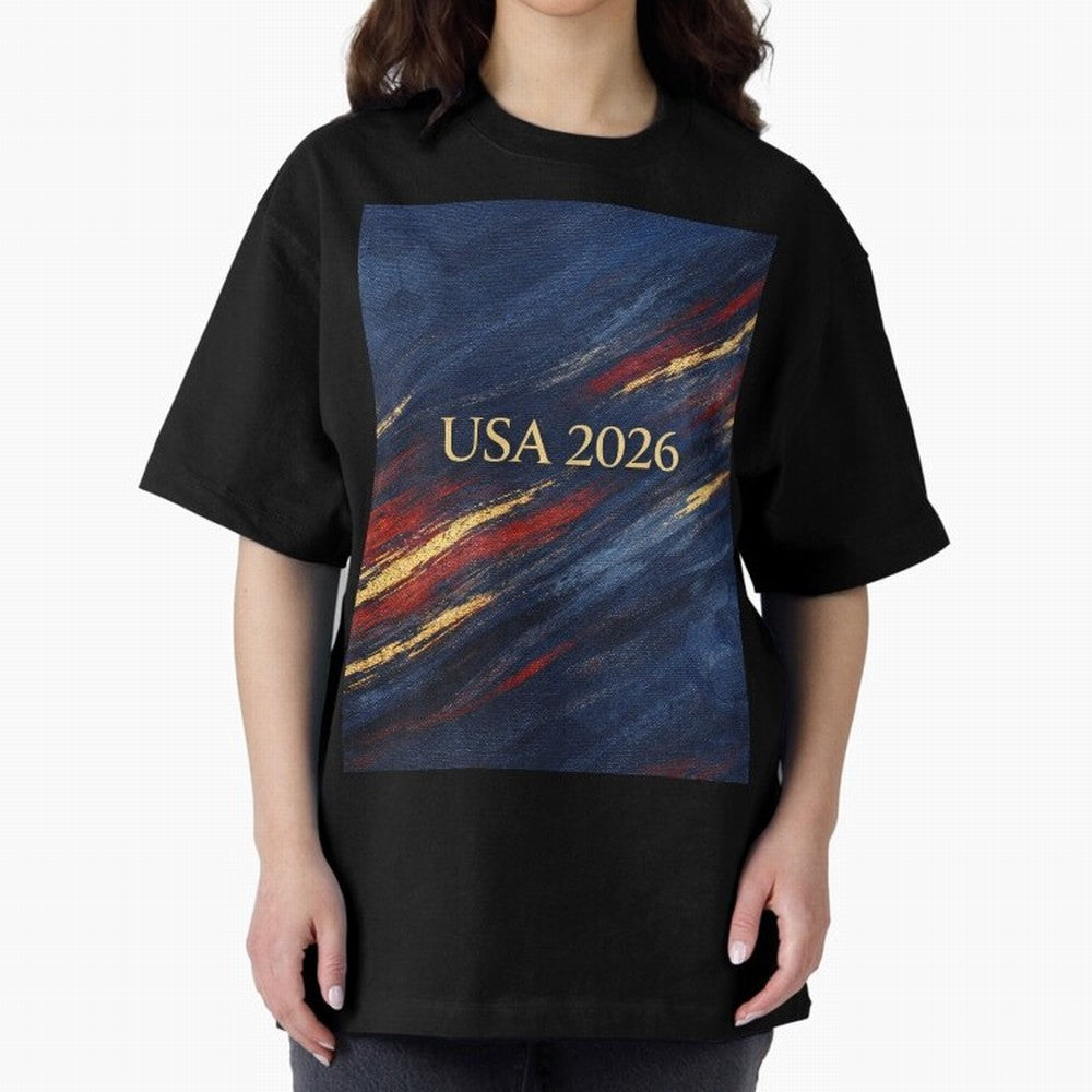 Elevated USA 2026 Soccer Oversized T-Shirt Support the Legends of Global Football Passion for FIFA World Cup 2026 Group Stage, Centered on CR7, Portugal, Football Passion, Legendary Performances, Festival Vibes and Supporter Community; Made for