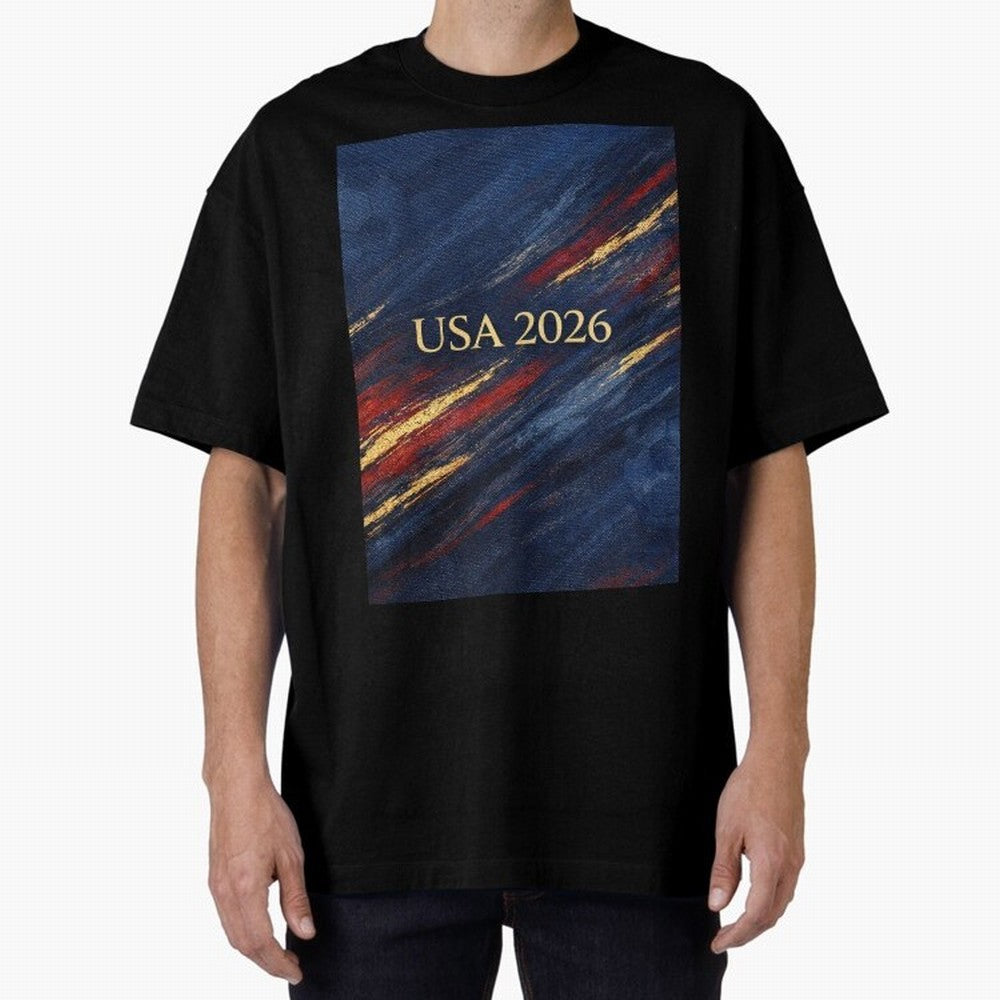 Elevated USA 2026 Soccer Oversized T-Shirt Support the Legends of Global Football Passion for FIFA World Cup 2026 Group Stage, Centered on CR7, Portugal, Football Passion, Legendary Performances, Festival Vibes and Supporter Community; Made for