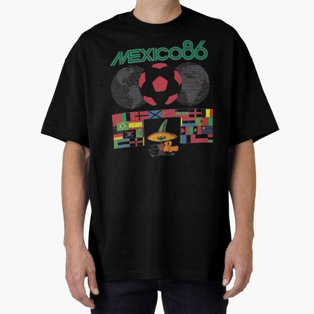 MEXICO-86-WORLD-CUP-T-SHIRT Oversized T-Shirt Back Your Heroes with the FIFA World Cup 2026 Journey through CR7 Highlights, Brazil, Portugal and Argentina Pride, Global Supporter Spirit, Legendary Goals, National Colors and Tournament Celebration;