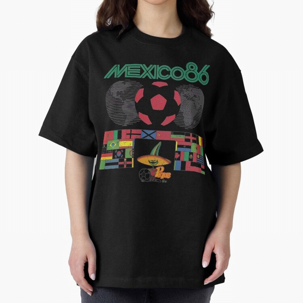 MEXICO-86-WORLD-CUP-T-SHIRT Oversized T-Shirt Back Your Heroes with the FIFA World Cup 2026 Journey through CR7 Highlights, Brazil, Portugal and Argentina Pride, Global Supporter Spirit, Legendary Goals, National Colors and Tournament Celebration;