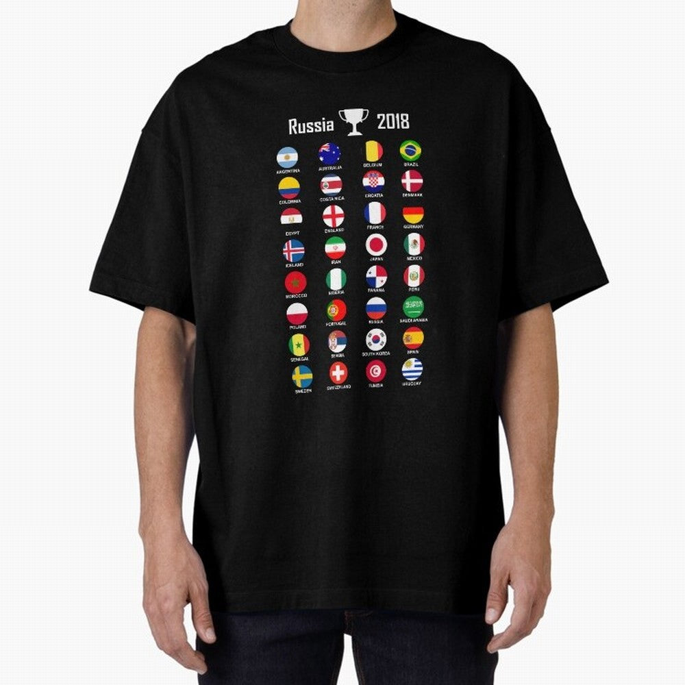 Russia 2018 Football Soccer Championship Oversized T-Shirt Follow Every Goal of the FIFA World Cup 2026 USA Canada Mexico Journey through Messi, Neymar and Mbappe Highlights, Brazil, Portugal and Argentina Pride, Match Day Excitement, Supporter