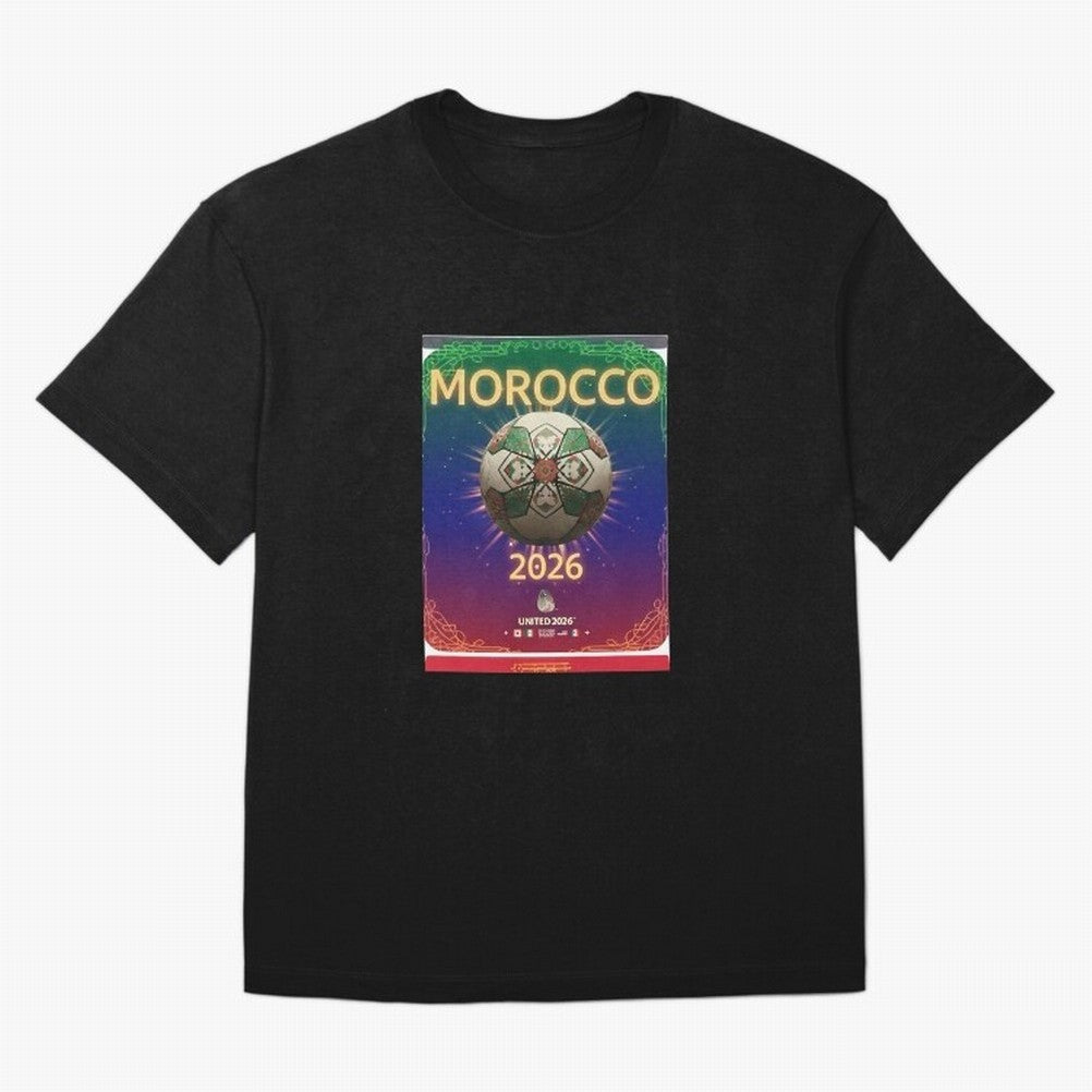 Morocco 2026 World Cup - Traditional Zellige Football Oversized T-Shirt Represent the Passion of Global Football Passion for FIFA World Cup 2026 USA Canada Mexico, Inspired by Messi, Neymar and Mbappe, England and Germany, Championship Spirit,