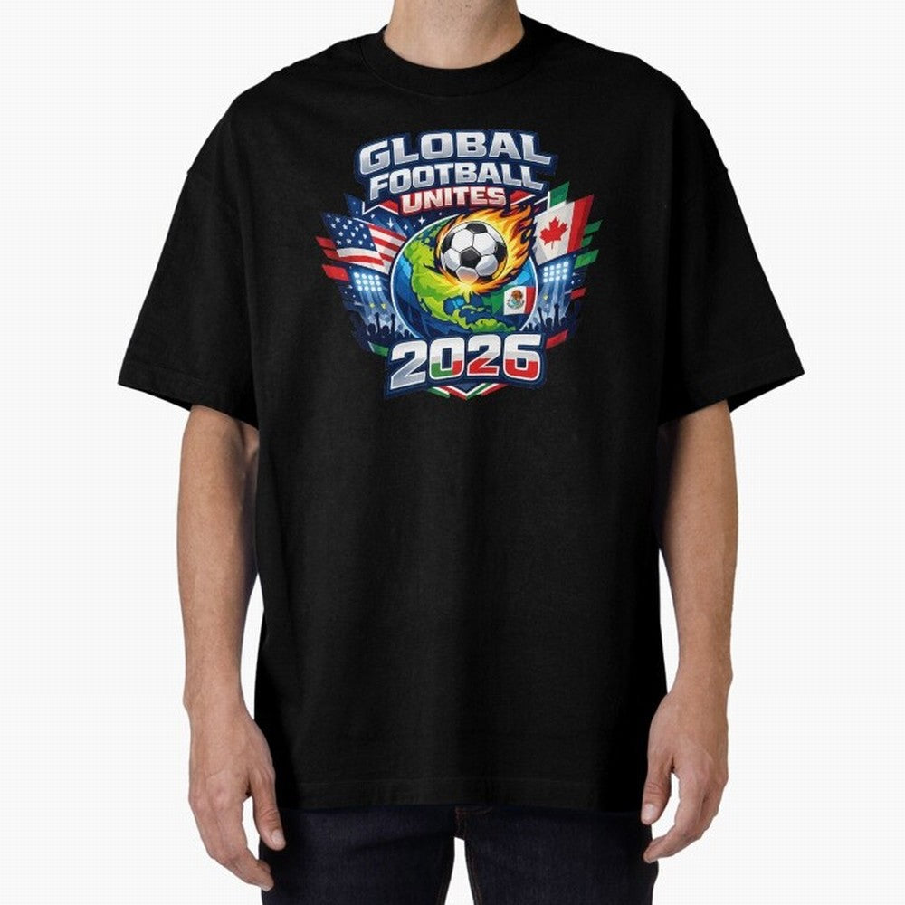 Global Football Unites 2026 USA Canada Mexico Oversized T-Shirt Stand Out with Spirit from Global Football Passion for FIFA World Cup 2026 USA Canada Mexico, Centered on Messi, CR7 and Mbappe, Netherlands, Classic Soccer Heritage, Championship
