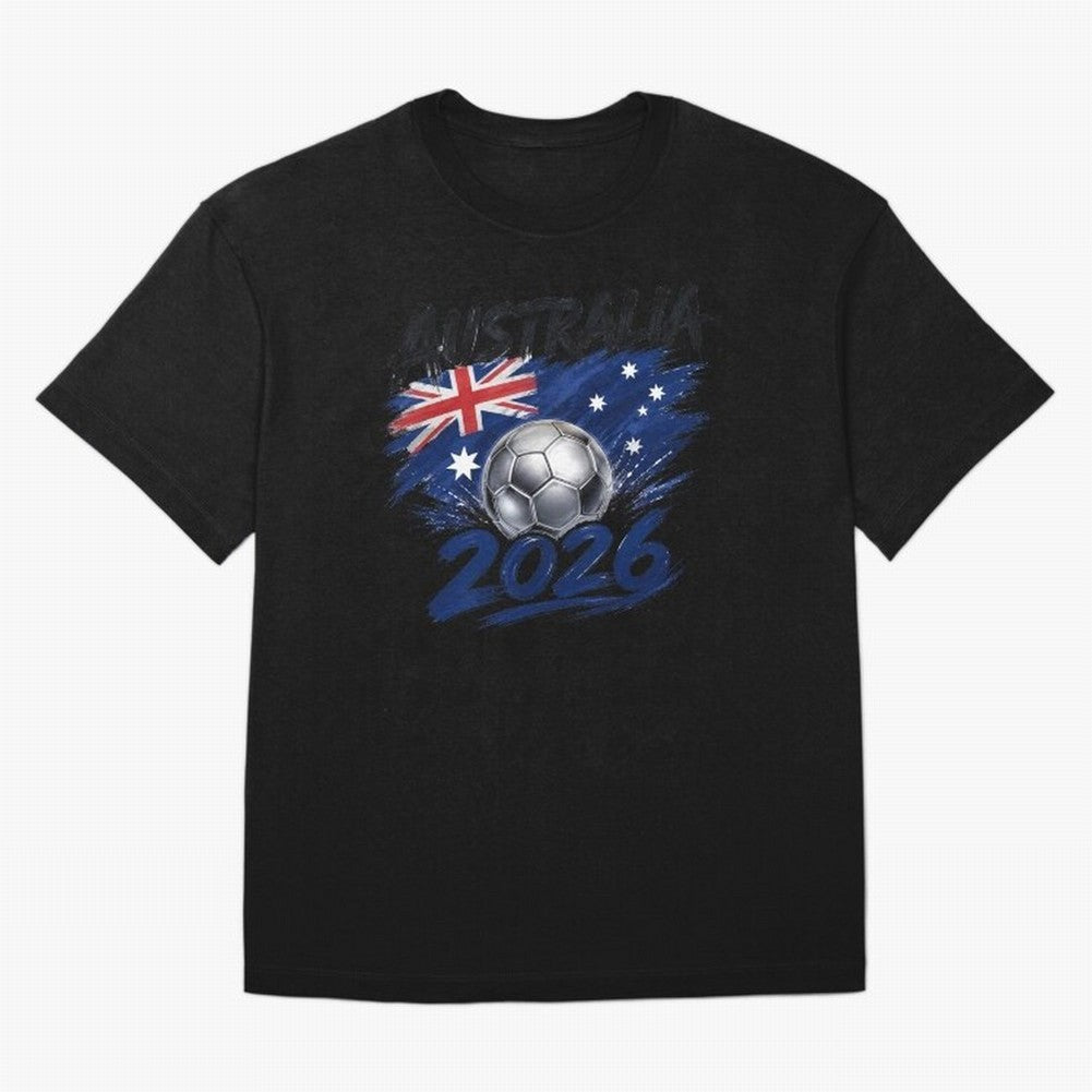Australia Soccer 2026: Grunge Flag & Football Pride Oversized T-Shirt Bring Bold Fan Energy to FIFA World Cup 2026 Group Stage Capturing Cristiano Ronaldo, Brazil, Portugal and Argentina Energy, Vintage Soccer Flavor, Modern Football Stars,